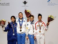 Lee Kiefer (left) won silver at the 2011 Cadet Women's Foil World Championships