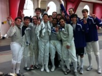 NU's Men's Fencing Team celebrates