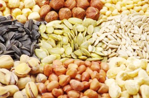 Nuts and seeds make for a good between-round snack.