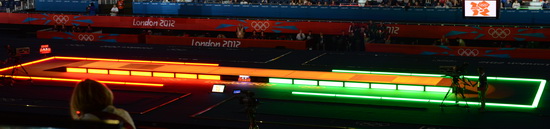 Fencing added dramatic lighting that left no doubt if a touch hit. (Photo: Craig Harkins)