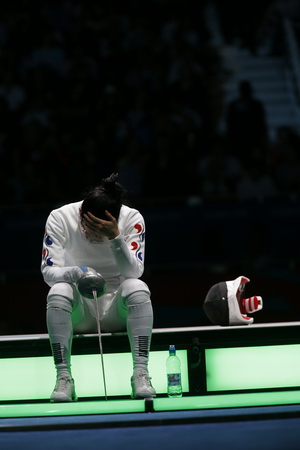 Shin A Lam stranded on strip after a last second loss. (Photo: S.Timacheff)