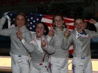 The US women's sabre girls take the last title of the 2013 Junior and Cadet world championships. Photo S.Timacheff/FencingPhotos.com