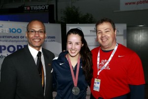 Sabrina Massialas claimed silver. With Greg Massialas and Donald Anthony. Photo ©2013 S.Timacheff/FencingPhotos.com