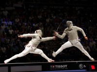 Men's sabre competition at the 2013 Budapest World Championships.