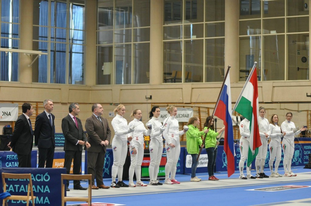 Russia and Hungary Teams Credit: Federació Catalana d'Esgrima